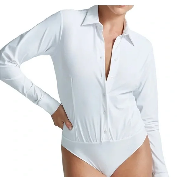 COMMANDO button down bodysuit in white - Picture 2 of 8